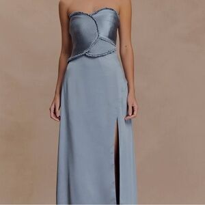 Meshki Strapless Dress in Soft Blue